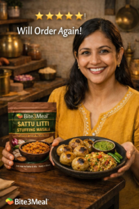 bite3meal sattu litti masala (classic) – ready mix